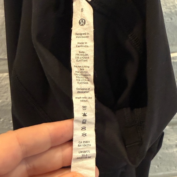 Lululemon Wunder Under Leggings Black 21” - Size 8 - Picture 4 of 6